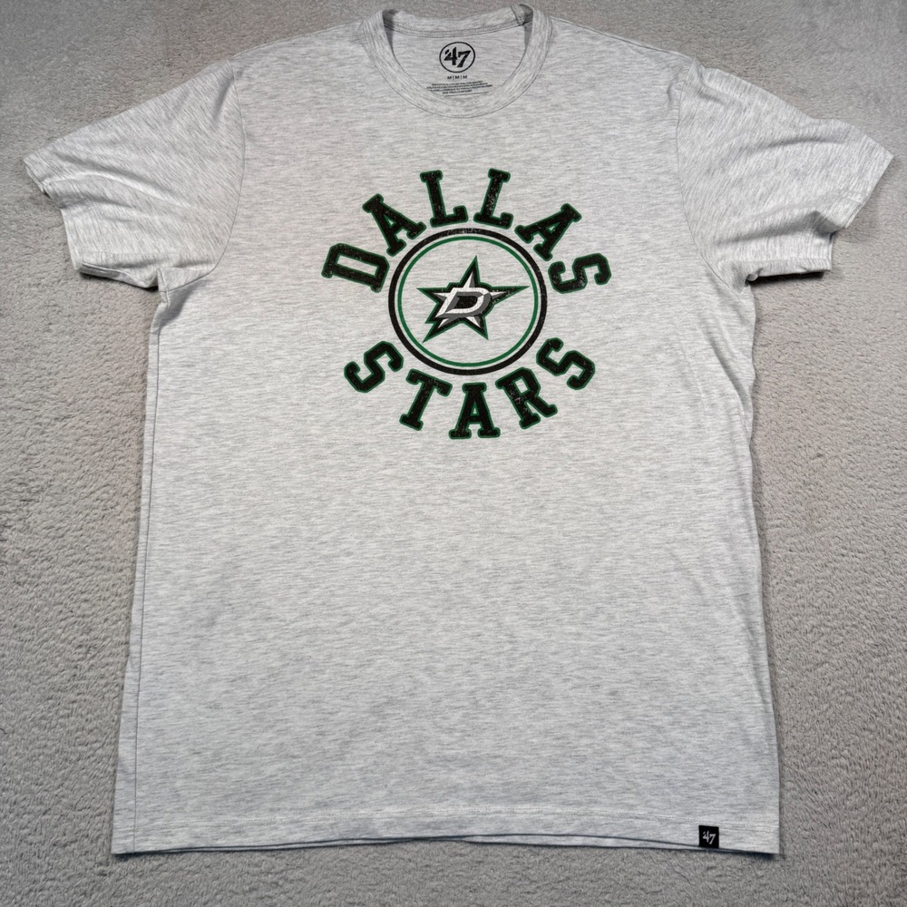 '47 Dallas Stars T-Shirt Mens Medium Grey Graphic NHL Hockey Fan Apparel Tee